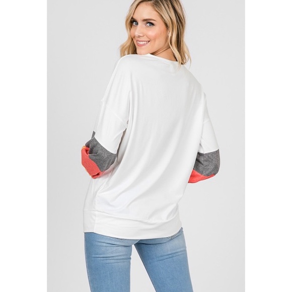 LAST 1! Color Block Sleeve Top! - Picture 4 of 7